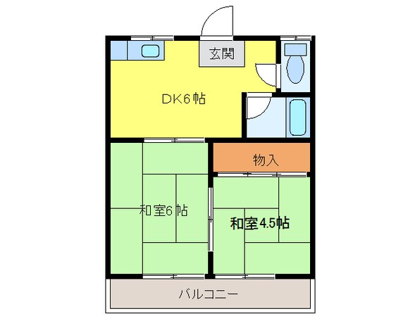 コーポラス江南の物件間取画像